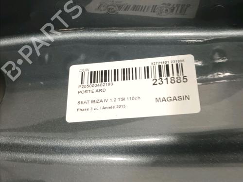 Right rear door SEAT IBIZA IV (6J5, 6P1) 1.0 TSI | BP18859280C5 