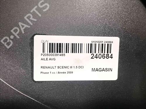 Left front fenders RENAULT SCÉNIC III (JZ0/1_) 1.5 dCi | BP21605363C41 