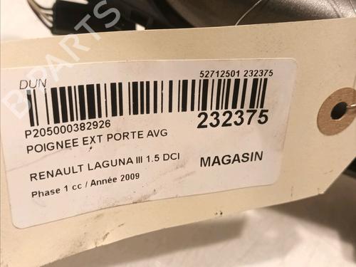 Front left exterior door handle RENAULT LAGUNA III (BT0/1) 1.5 dCi (BT00, BT0A, BT0T, BT1J) | BP17214328C128 