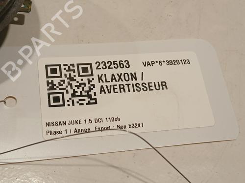 Horn NISSAN JUKE (F15) 1.5 dCi | BP20671408E13 