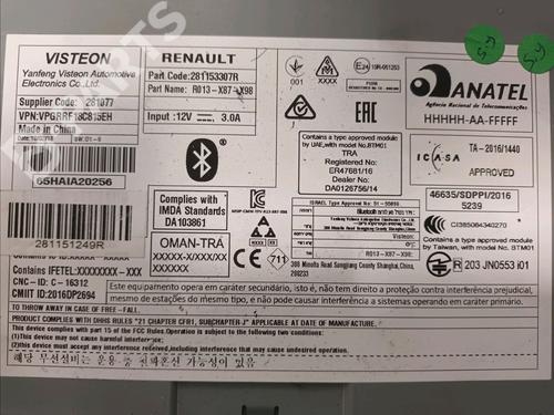 Radio RENAULT CLIO IV (BH_) 1.5 dCi 75 | BP9638727E6 