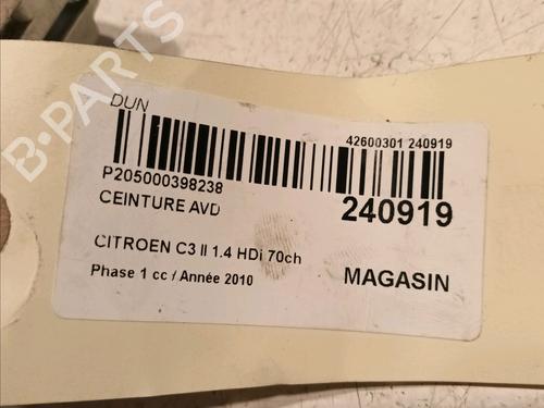 Front right belt tensioner CITROËN C3 II (SC_) 1.4 HDi 70 (SC8HZC, SC8HR0, SC8HP4) | BP18351271C88 