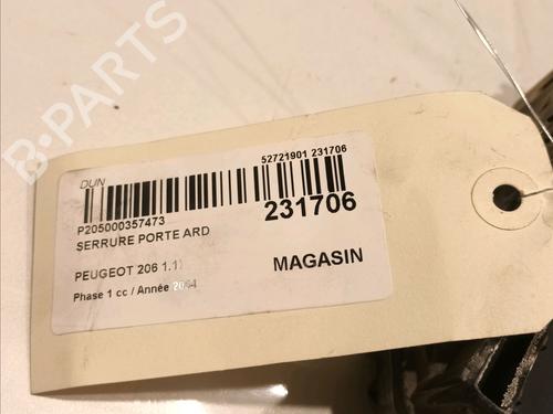 Rear right lock PEUGEOT 206 Hatchback (2A/C) 1.1 i | BP15492042C99 