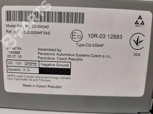 Radio PEUGEOT 108 1.0 VTi | BP9333443E6 