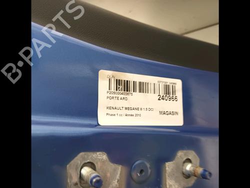 Right rear door RENAULT MEGANE III Hatchback (BZ0/1_, B3_) 1.5 dCi (BZ09, BZ0D, BZ1W, BZ29, BZ14) | BP19057802C5 