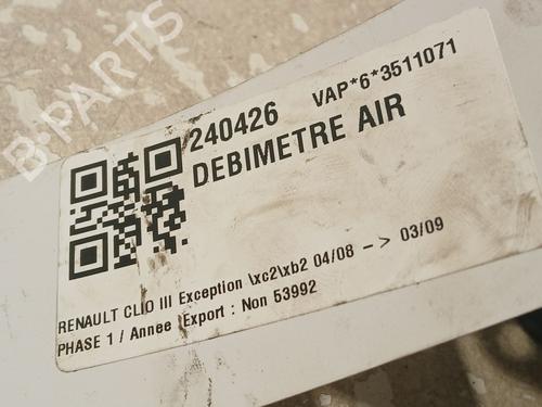 Mass air flow sensor RENAULT CLIO III (BR0/1, CR0/1) 1.5 dCi (BR17, CR17) | BP20609180M95 