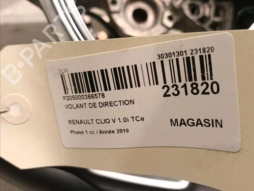 Steering wheel RENAULT CLIO V (B7_) 1.0 TCe 100 (B7MT) | BP16188445C49 
