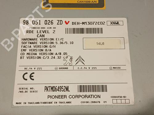 Radio PEUGEOT 208 I (CA_, CC_) 1.6 HDi / BlueHDi 75 | BP20608986E6 