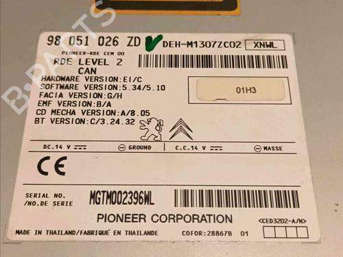 Radio PEUGEOT 208 I (CA_, CC_) 1.4 HDi | BP20604671E6 