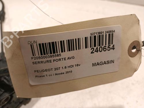 Front left lock PEUGEOT 207 (WA_, WC_) 1.6 HDi | BP18204276C98 