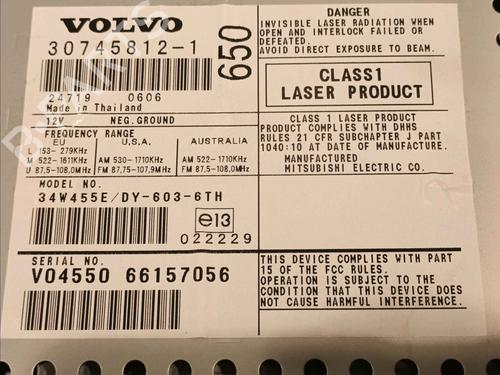 Radio VOLVO XC70 II (136) D5 AWD | BP30142836E6 