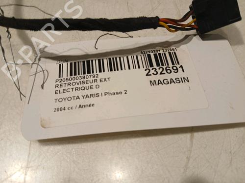 Right mirror TOYOTA YARIS (_P1_) 1.3 (SCP12_, SCP13_, SCP12R, SCP13R) | BP17175231C27 