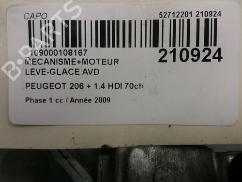 Used Front right window mechanism PEUGEOT 206+ (2L_, 2M_) 1.4 HDi eco 70 (68 hp) 9386476
