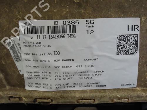 Used Rear right panel VW GOLF VII (5G1, BQ1, BE1, BE2) 1.4 GTE Hybrid (204 hp) 29468935