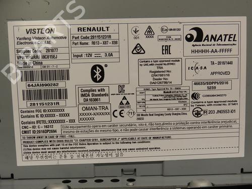 Radio RENAULT CLIO IV (BH_) 0.9 TCe 90 (BHNF, BHMA, BHMH, BHJK, BHJR) | BP29643678E6