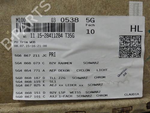 Rear left panel VW GOLF VII (5G1, BQ1, BE1, BE2) 1.4 TSI | BP29963618C60