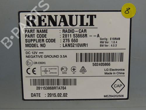 Radio RENAULT CLIO IV (BH_) 1.5 dCi 90 | BP20653111E6 