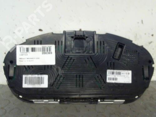 Instrument cluster RENAULT MEGANE III Coupe (DZ0/1_) 1.5 dCi (DZ09, DZ0D, DZ1F, DZ1G, DZ14, DZ29) (110 hp) 9378900