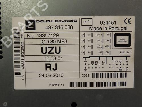 Radio OPEL CORSA D (S07) 1.2 (L08, L68) | BP22751664E6 