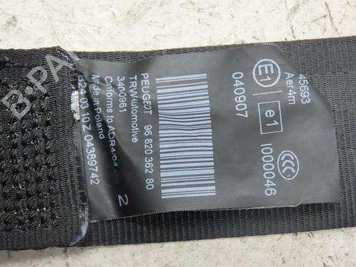 Venstre bak beltestrammer PEUGEOT 3008 I MPV (0U_) 1.6 HDi (109 hp) 30629798