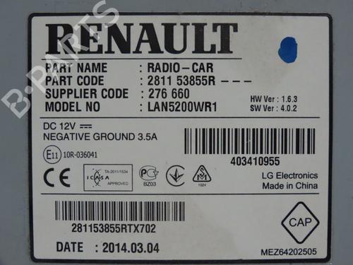 Bilradio DACIA LODGY (JS_) 1.5 dCi (JSMC, JSAF) (107 hp) 29318624