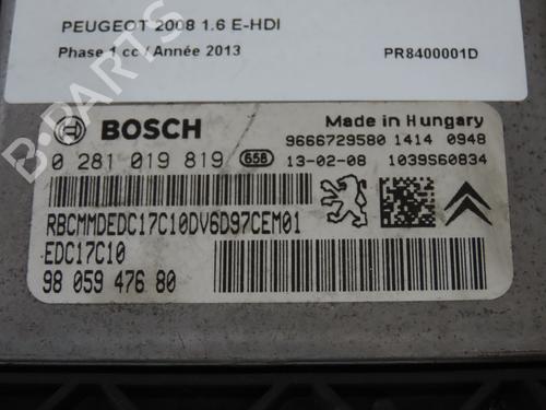Engine control unit (ECU) PEUGEOT 2008 I (CU_) 1.6 HDi | BP27332674M57 