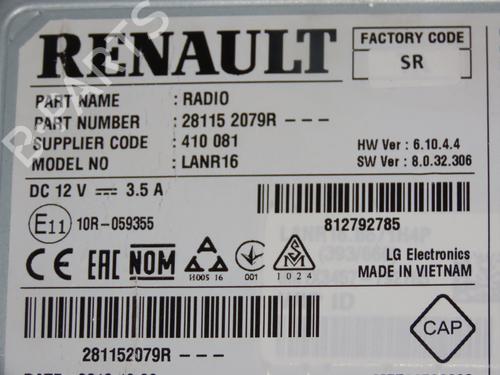 Bilradio RENAULT MEGANE IV Hatchback (B9A/M/N_) 1.3 TCe 140 (B9NB) | BP22381701E6 