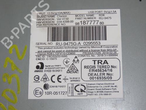 Radio PEUGEOT EXPERT Van (V_) 2.0 BlueHDi 120 | BP18912877E6 