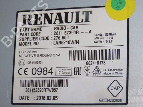 Radio RENAULT CLIO IV (BH_) 0.9 TCe 90 (BHNF, BHMA, BHMH, BHJK, BHJR) | BP22366671E6 
