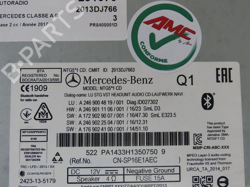 Radio MERCEDES-BENZ A-CLASS (W176) A 200 CDI / d 4-matic (176.002) | BP29318625E6 