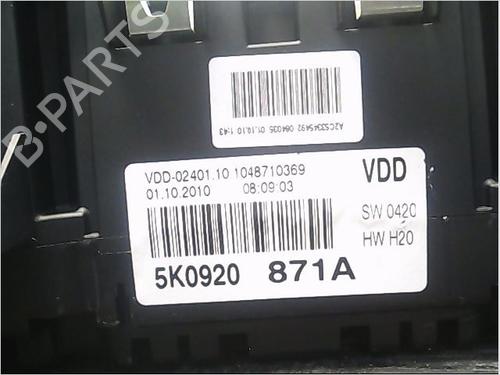 Used Instrument cluster VW GOLF VI (5K1) 2.0 TDI 4motion (140 hp) 9406568