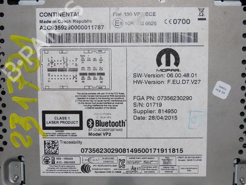 Radio FIAT 500L (351_, 352_) 1.4 (199LYB1B) | BP18129367E6 