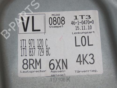 Front left window mechanism VW TOURAN (1T3) 1.6 TDI | BP25451179C22