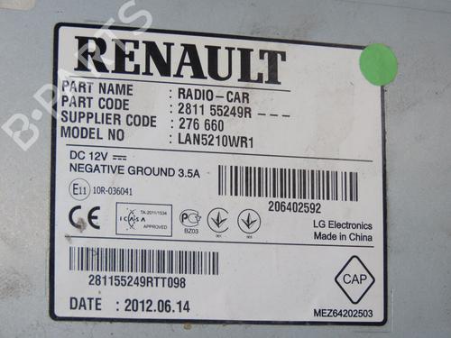 Radio RENAULT CLIO IV (BH_) 0.9 TCe 90 (BHNF, BHMA, BHMH, BHJK, BHJR) | BP17041926E6 