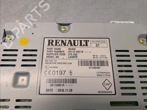 Used Radio RENAULT KADJAR (HA_, HL_) 1.6 dCi 130 (HLA4) (130 hp) 30188412