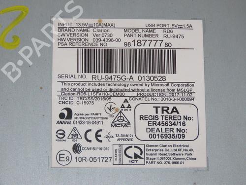 Radio PEUGEOT EXPERT Van (V_) 1.6 BlueHDi 115 | BP25433854E6 