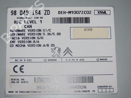Radio PEUGEOT 208 I (CA_, CC_) 1.2 VTi 68 / PureTech 68 | BP22366656E6 