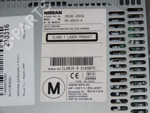Radio NISSAN QASHQAI / QASHQAI +2 I (J10, NJ10, JJ10E) 1.5 dCi | BP16740168E6 
