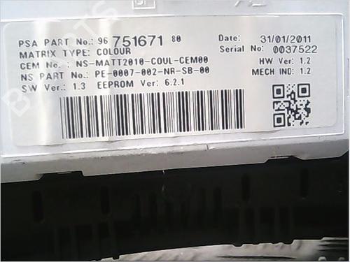 Quadrante CITROËN C4 II (NC_) 1.6 HDi 90 (92 hp) 9405181