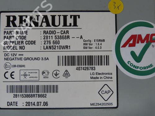 Radio RENAULT CLIO IV (BH_) 1.5 dCi 75 | BP27351619E6 
