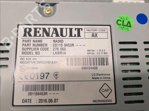 Used Radio RENAULT MEGANE IV Hatchback (B9A/M/N_) 1.5 dCi 110 (B9A3) (110 hp) 31179649