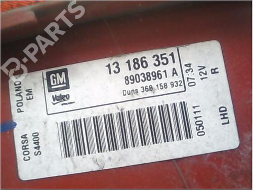Right taillight OPEL CORSA D (S07) 1.3 CDTI (L08, L68) | BP9407927C35 