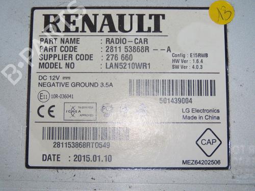 Radio RENAULT CLIO IV (BH_) 1.5 dCi 90 | BP26046291E6 