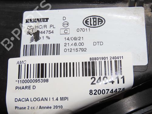 Scheinwerfer rechts DACIA LOGAN (LS_) 1.4 MPI LPG (LS0C) | BP23505987C29 