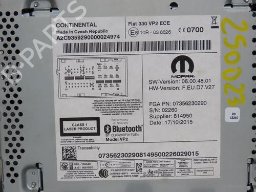 Radio FIAT 500L (351_, 352_) 1.4 (199LYB1B) | BP25014234E6 