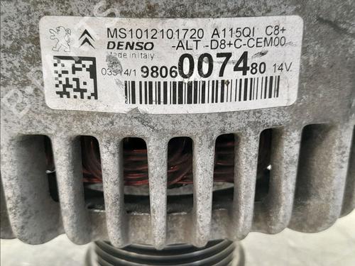 Used Alternator PEUGEOT 208 I (CA_, CC_) 1.2 VTI 82 (82 hp) 27550861