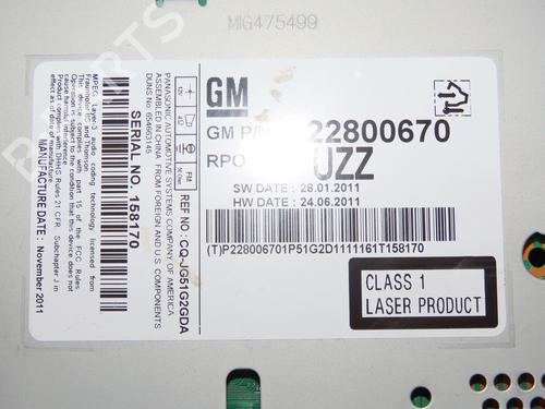 Radio CHEVROLET ORLANDO (J309) 2.0 D | BP22366659E6 