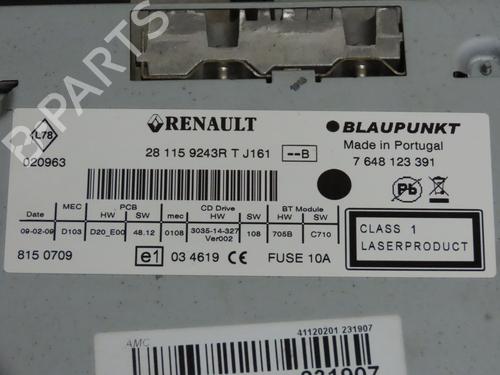 Radio RENAULT MEGANE III Hatchback (BZ0/1_, B3_) 1.5 dCi | BP16276673E6 