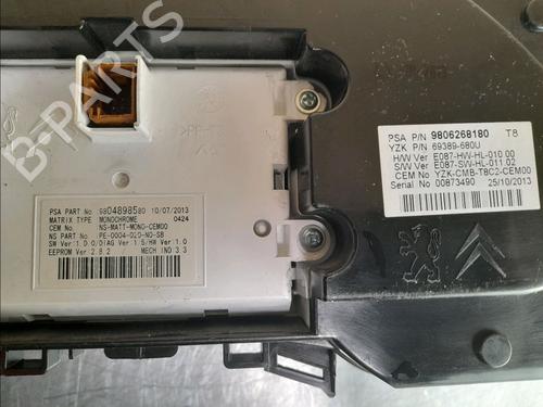 Used Instrument cluster PEUGEOT 3008 I MPV (0U_) 1.6 HDi (114 hp) 12173519