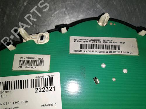 Used Instrument cluster CITROËN C3 II (SC_) 1.4 HDi 70 (SC8HZC, SC8HR0, SC8HP4) (68 hp) 11770845